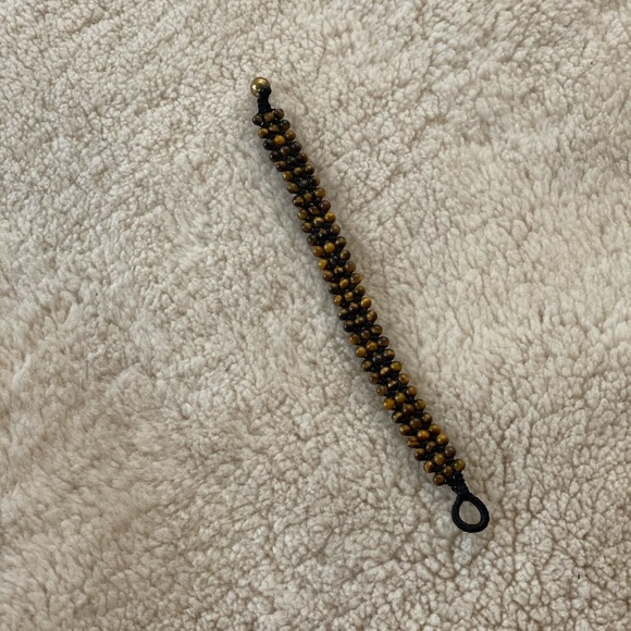 Tiger’s-eye bell woven bracelet - Picture 2 of 4